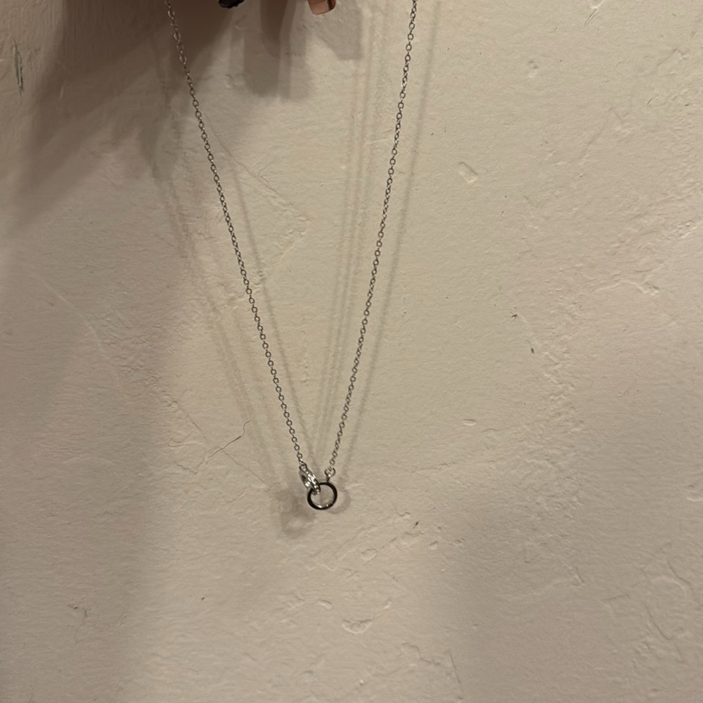 Interlocking circle necklace with pave accents